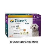 Simparic 10mg - Cães 2,6 a 5kg - 3 comprimidos palatáveis - Pulgas Carrapatos Sarnas - Zoetis