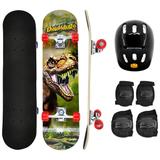 Skate Infantil Completo Dm Radical Kit Proteção Crianças