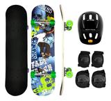 Skate Infantil Semi Profissional Com Kit Proteção Até 50 Kg