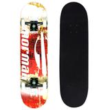 Skate Montado Completo Profissional Floral Vermelho Ocre Abec 5 Shape De 7 Lâminas - Mormaii