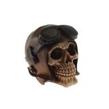 Skull Caveira Resina Decorativo em resina Aviadora Cor Bege - Maisaz