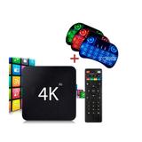Smart Tv Box Streaming Android Tv 4k Para Netflix, Youtube E Prime - Pro + Teclado - RQR Smart