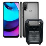 Smartphone Moto E20 Preto Tela 6,5 HD+ Android Camera Dupla + Frontal 5Mp Octa core 32gb 2gb Dual SIM 4G Bateria 4000mAh + Caixa de Som Bluetooth - Motorola