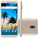 Smartphone Multilaser MS80, Octa Core, Android 7.1, Tela 5.7, 64GB, Selfie 20MP+8MP, Leitor Digital, Dual Chip, Dourado + Case e Película