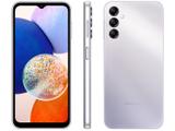 Smartphone Samsung Galaxy A14 128GB Prata 5G Octa-Core 4GB RAM 6,6" Câm. Tripla + Selfie 13MP