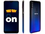 Smartphone TecToy On 128GB Azul 4GB RAM Tela 6,22 - Câm. Tripla + Selfie 8MP + Fone Bluetooth