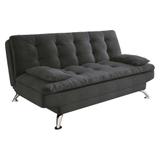 Sofá-Cama 3 Lugares Casal Premium Suede Cinza - Mobly
