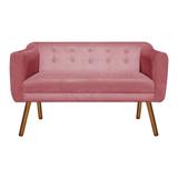 Sofá Retrô Namoradeira Julia 2 Lugares Suede Rose - D'Rossi