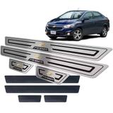 Soleira + Vinil Chevrolet Prisma 2013/2019 Preto - Jr