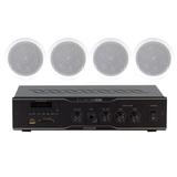 Som Ambiente Voxtron KITAMBUSB4FIAM 30W c/ 4 caixas de teto c/ FM e entrada USB