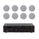 Som Ambiente Voxtron KITAMBUSB8FIAM 30W c/ 8 caixas de teto c/ FM e entrada USB
