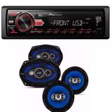 Som Automotivo Pioneer Mvh 98ub E Par Auto Falantes Quadraxial 6- 6X9