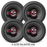 Som Automotivo Radio Bluetooth Mp3 Usb + 4 Alto Falante 6 Polegadas Triaxial - Uberparts