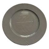 Sousplat de poliestireno estampado preto e branco 36cm x 36c - Btc decor