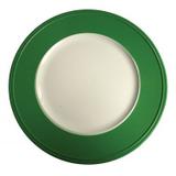Sousplat de resina branco c/ borda verde - Btc decor
