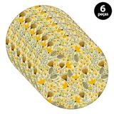 Sousplat Mdecore Floral 32x32cm Amarelo