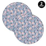 Sousplat Mdecore Floral 32x32cm Azul