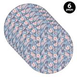 Sousplat Mdecore Floral 32x32cm Azul