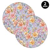Sousplat Mdecore Floral 32x32cm Roxo