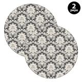 Sousplat Mdecore Ornamental 32x32cm Chumbo