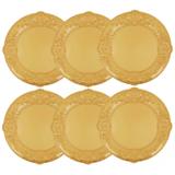 Sousplat Redondo Borda Arabescos Dourado Jogo 6 Unidades - Yazi