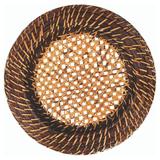 Sousplat Redondo em Rattan e Bambu Com Fundo Tela 33cm Rústico - Mundiart