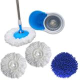 Spin Mop Esfregão Giratório Cesto Inox com 3 refis Microfibra e 1 Refil Limpeza a Pó - Vendasshop utensilios de limpeza