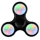 Spinner de Plástico Anti Stress de Mão Fidget Spinner com LED - Preto/Branco