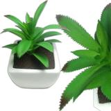 Suculenta Planta Artificial Cacto Com Vaso Branco Ornamentacao Festa Ponta Vermelha (SH-2 MOD4) - Braslu