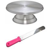 Suporte Bailarina Giratório Decorar Bolo N 30 Cm Espatula Rosa Pink - Aluminio amj