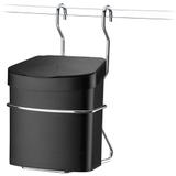 Suporte Com Lixeira 2,5L para Barra de Cozinha Aço Cromado Preta - Future