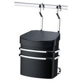 Suporte Com Lixeira Plástica 2,5 Litros Para Barra De Cozinha Aço Cromado - Preta - Future