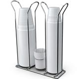 Suporte Copo Descartável 50 80ml e 180 200ml Porta Copos Colheres Cafe Organizador Branco - Stolf