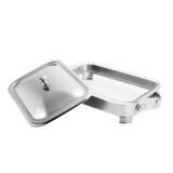 Suporte De Aço Inox 37x23cm Com Refratário E Tampa Wolff