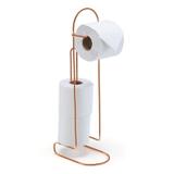 Suporte de Chão Para 4 Rolos De Papel Higiênico Arthi Rosé Gold