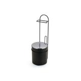 Suporte de Chão para Papel Higiênico com Lixeira 55x19,5x19,5cm Preto - Arthi