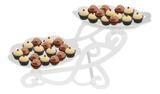 Suporte De Doces Duplo Decoração De Festa Pratos Branco - Nova