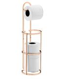 Suporte Papel Higiênico de Chão Parede Aço Rosé Gold - 1609rg - Future