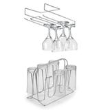 Suporte para 6 Copos e Suporte Suspenso para 6 Taças Inox - Arthi