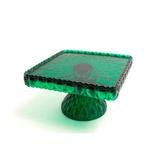 Suporte para Bolo Verde Opaline - Mosser Glass
