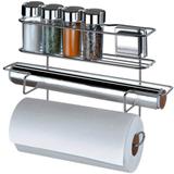 Suporte para Condimentos Tempero e 2 Rolos de Papel 1315 Aço Cromado com Ventosa Arthi - Arthi comercial ltda