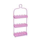 Suporte para Cupcake/Doces Retangular Cake 3 Andares com Alca Rosa - 43 X 18 X 7 Cm - Cromus