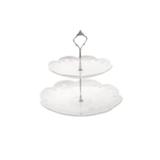Suporte para Doces 2 Andares Branco Flower Bon Gourmet - Rojemac