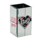 Suporte para Escovas espelhado Love Story Minnie e Mickey Disney