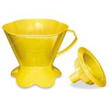 Suporte para Filtro de Cafe em Plastico + Funil Tam 103 Amarelo Injetemp