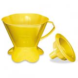 Suporte para Filtro de Cafe em Plastico + Funil Tam 103 Amarelo injetemp
