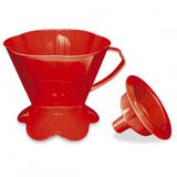 Suporte para Filtro de Cafe em Plastico + Funil Tam 103 Vermelho injetemp