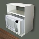 Suporte para Microondas de Mandeira MDF Micro-Ondas Branco - Pratmax