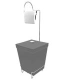 Suporte para Papel Higiênico com Lixeira 6,5 Litros Cinza Stolf