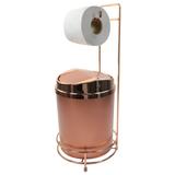 Suporte Para Papel Higiênico com Lixeira Basculante Rosé Gold Fosco - Wp connect